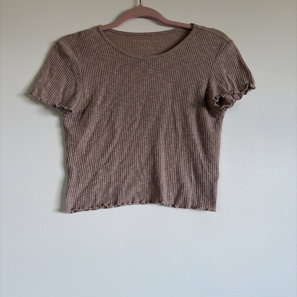 American Eagle Woman's Pink Blouse Size S Ribbed